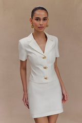 Ciara Linen Mini Skort - White