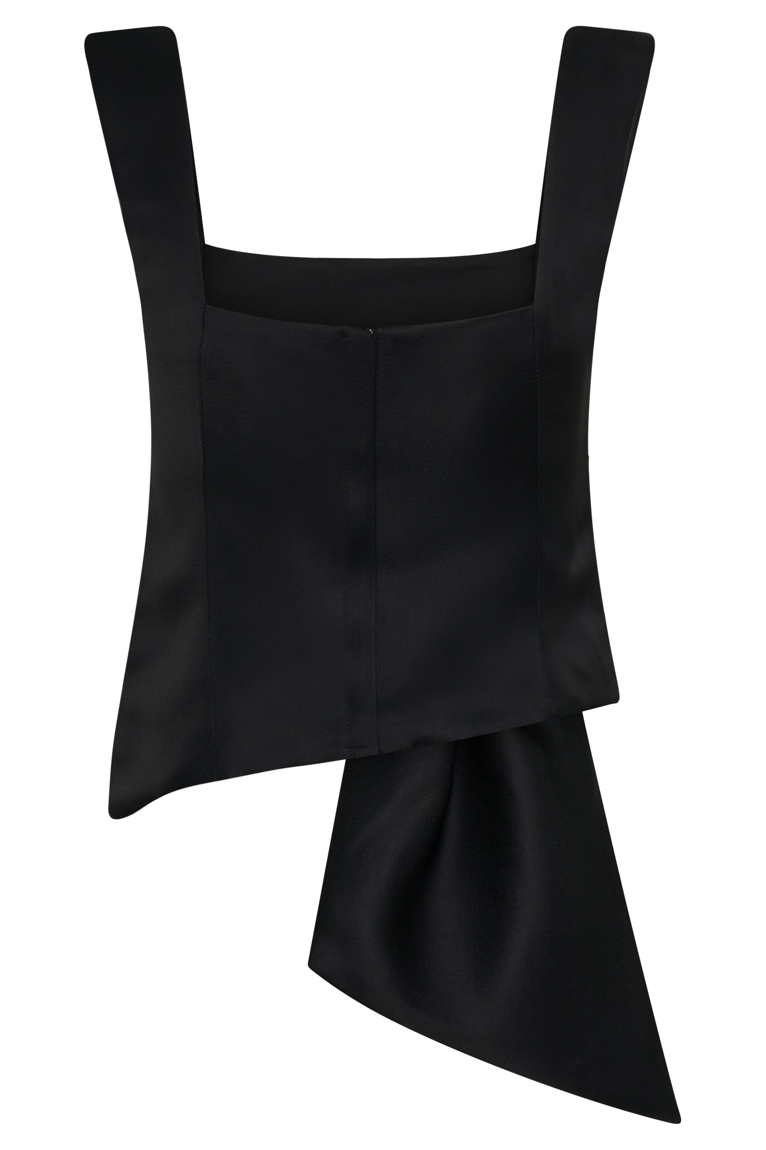 Bryony Satin Structured Sleeveless Top - Black