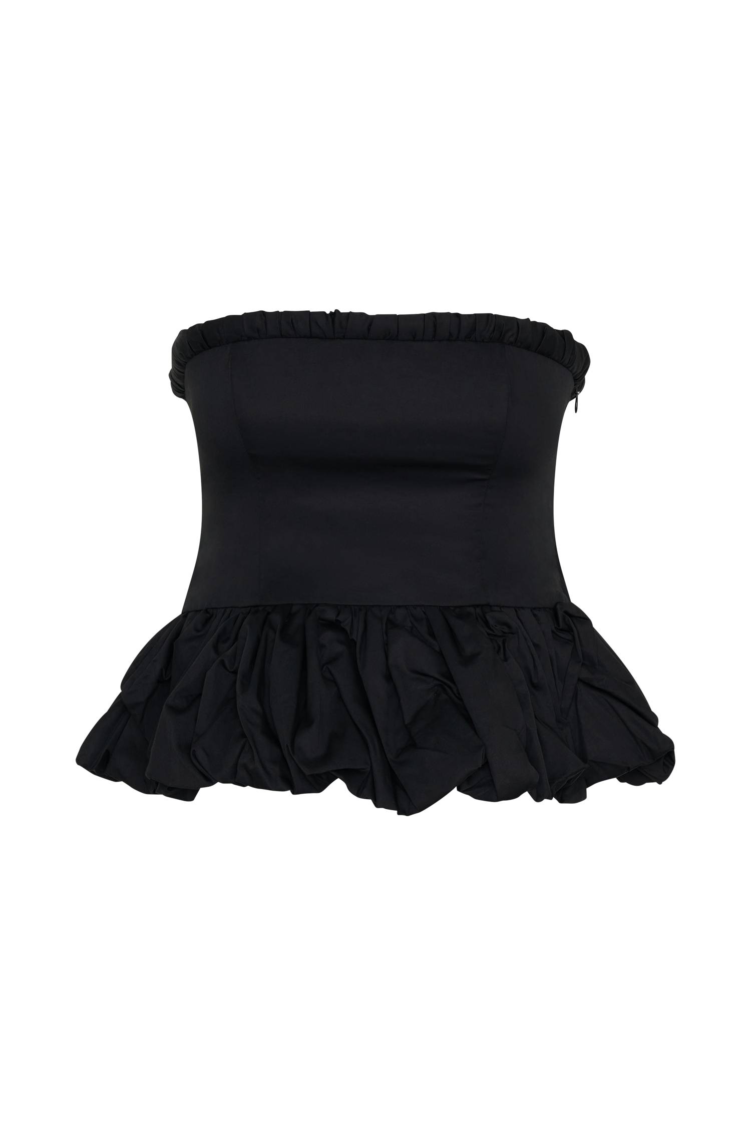 Cora Ruched Strapless Top - Black