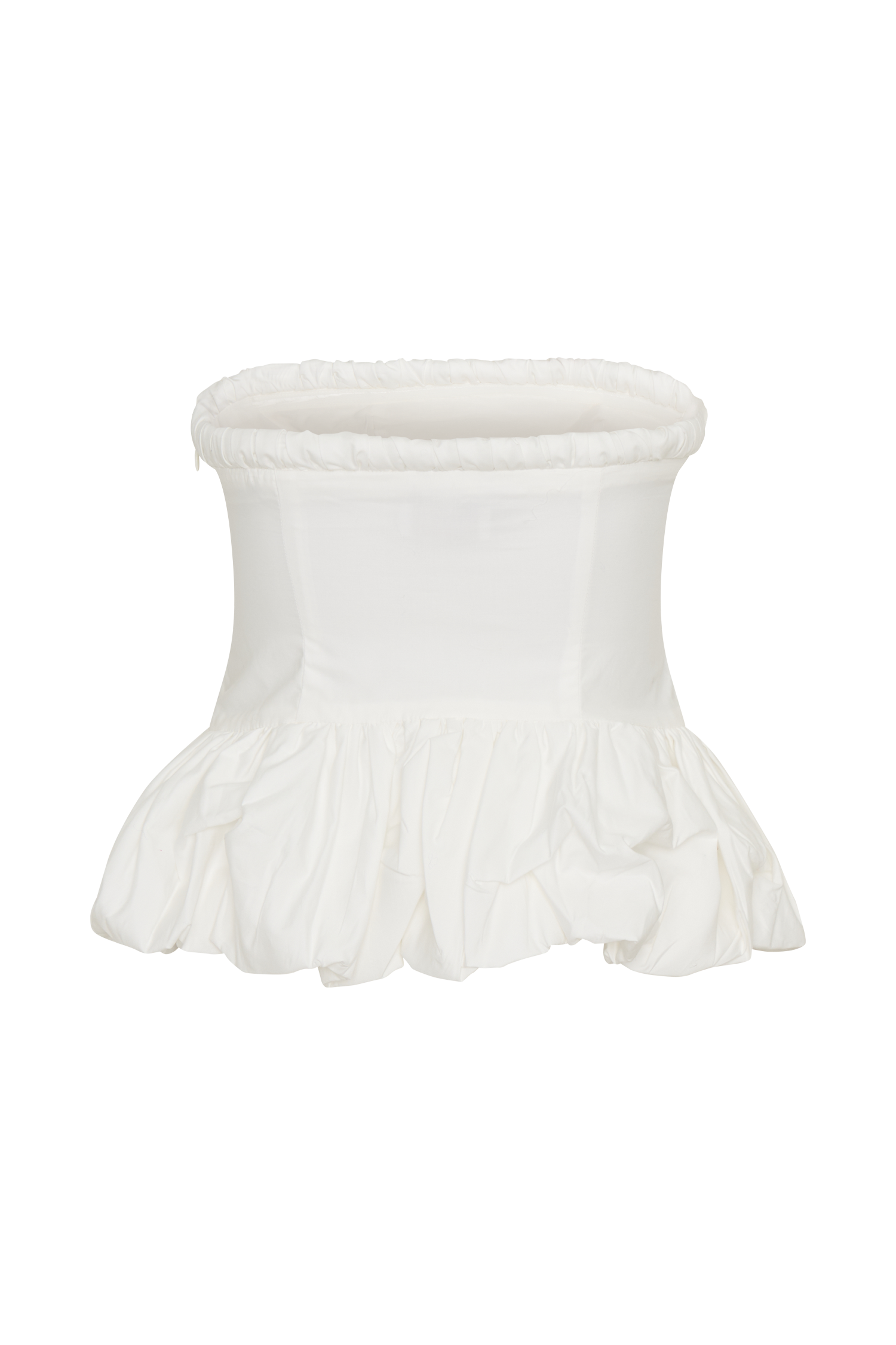 Cora Ruched Strapless Top - White