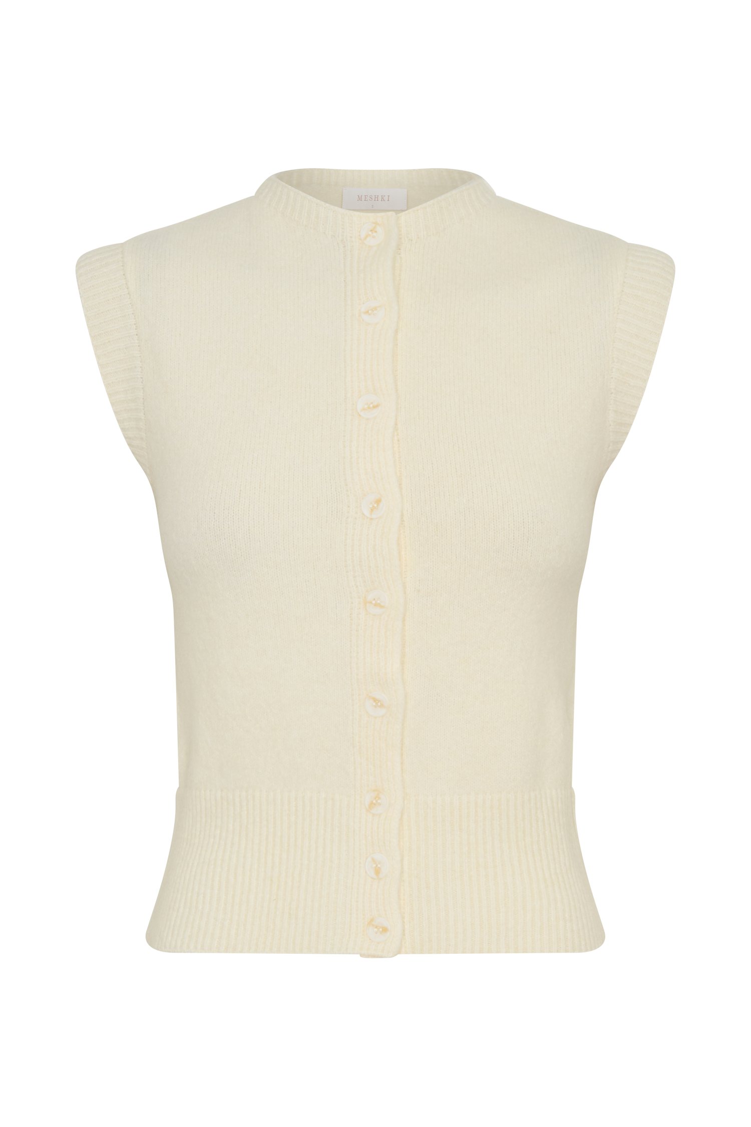 Dionne Sleeveless Knit Vest - Ivory Marle