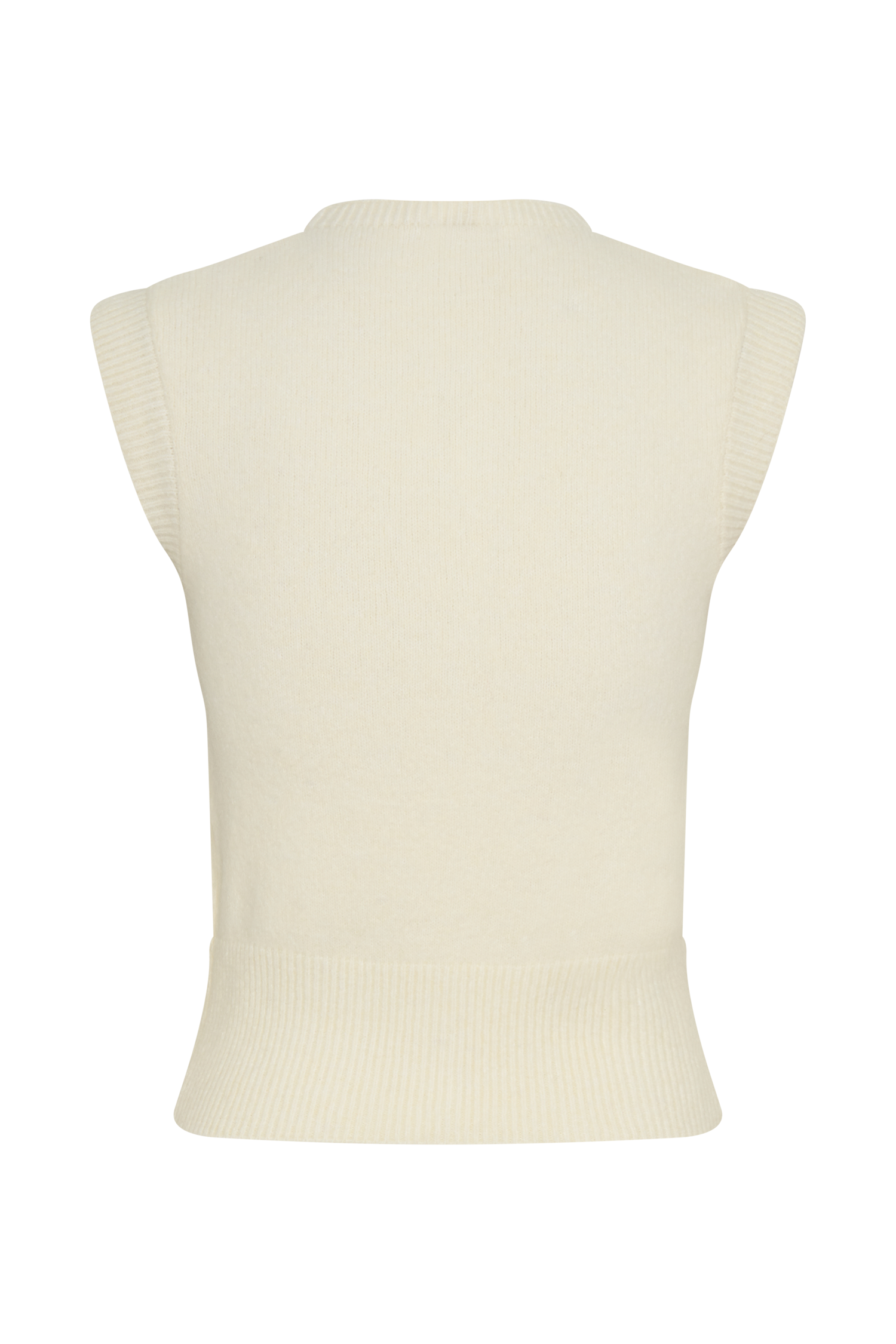 Dionne Sleeveless Knit Vest - Ivory Marle