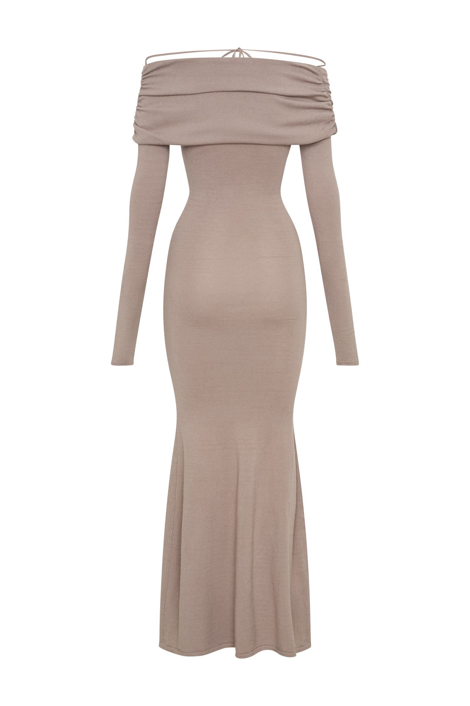 Georgiana Off Shoulder Knit Midi Dress - Stone Marle