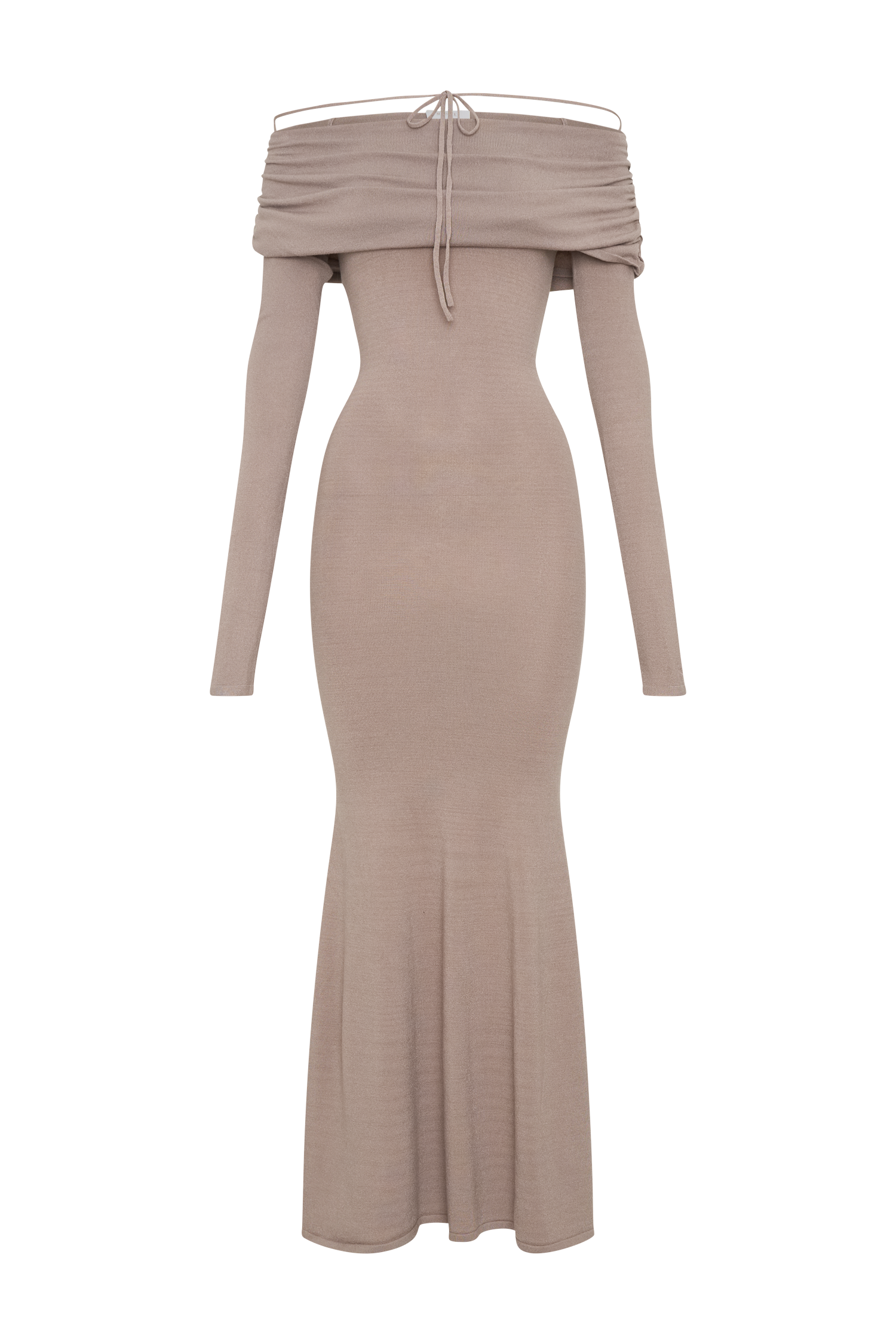 Georgiana Off Shoulder Knit Midi Dress - Stone Marle