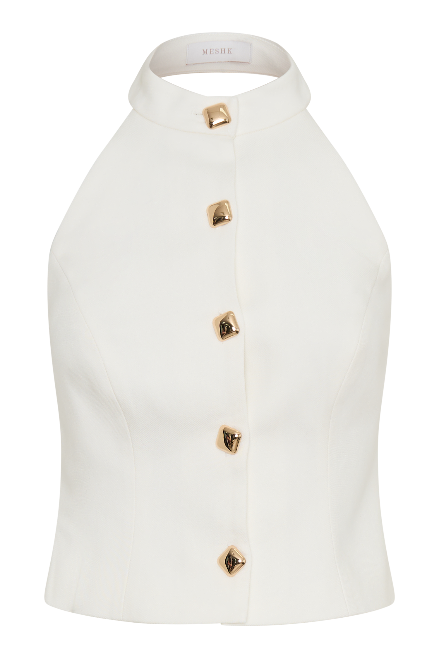 Tiara Halter Neck Suiting Top - White