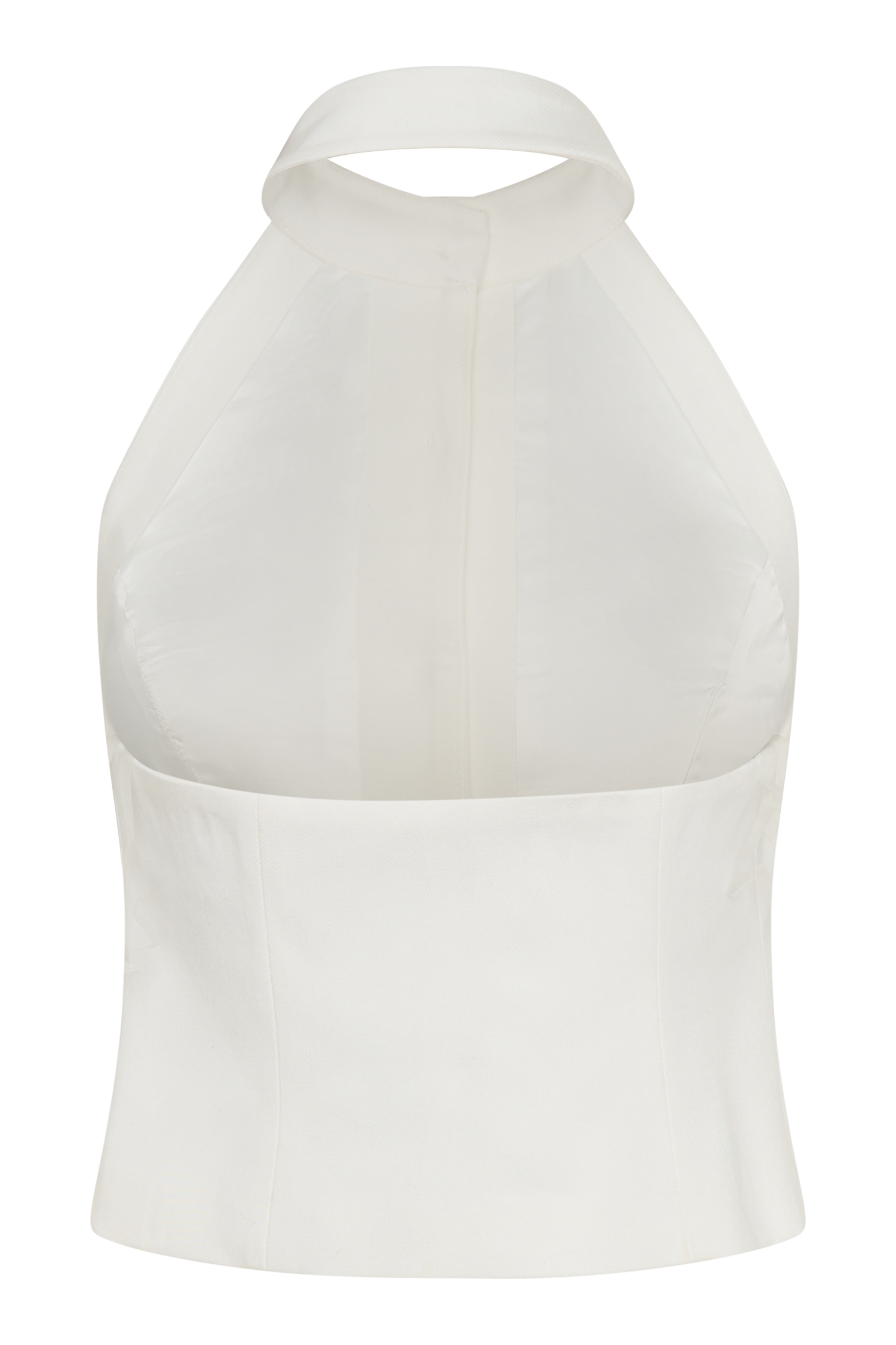 Tiara Halter Neck Suiting Top - White